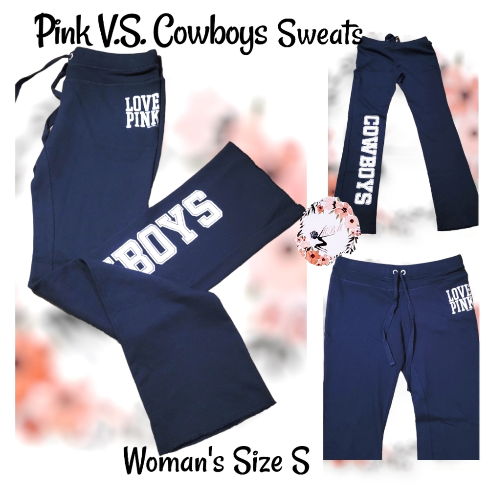 ✨️SOLD💕Pink Victoria's Secret Dallas Cowboys Sweat Pants size S - Picture 1 of 8